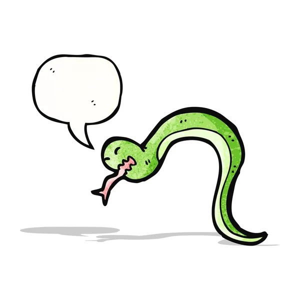 Schlange mit Sprechblasenkarikatur — Stockvektor