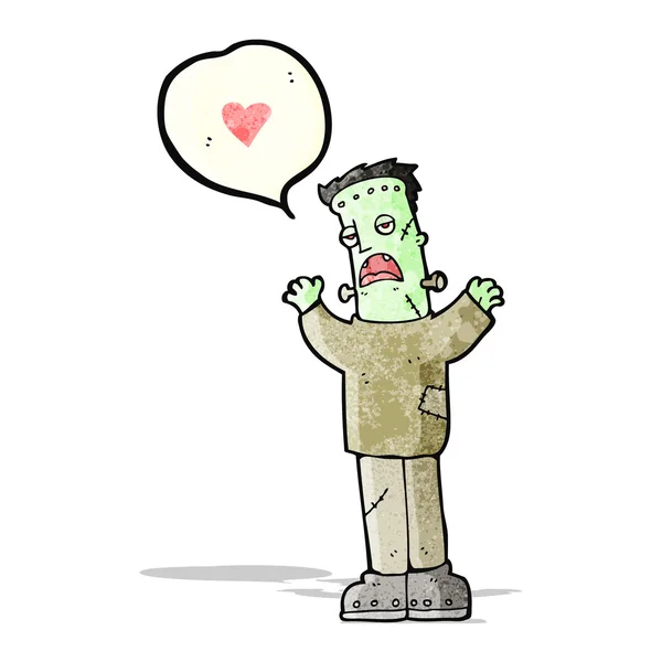 Cartoon van frankenstein monster in liefde — Stockvector