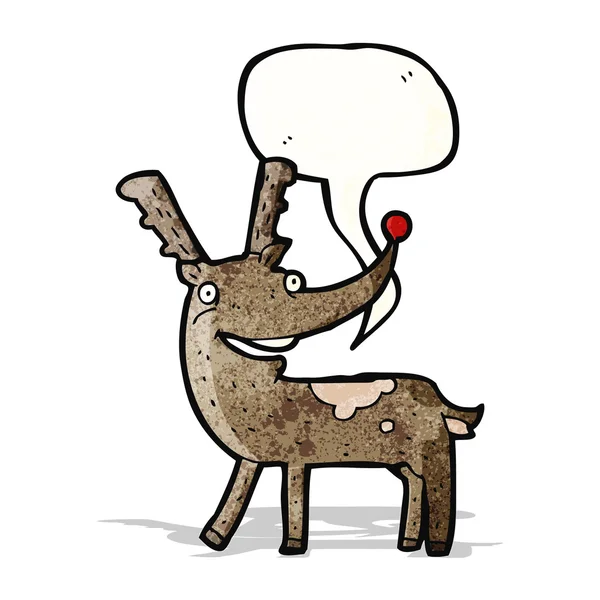 Cartoon reindeer with speech bubble — Stock Vector