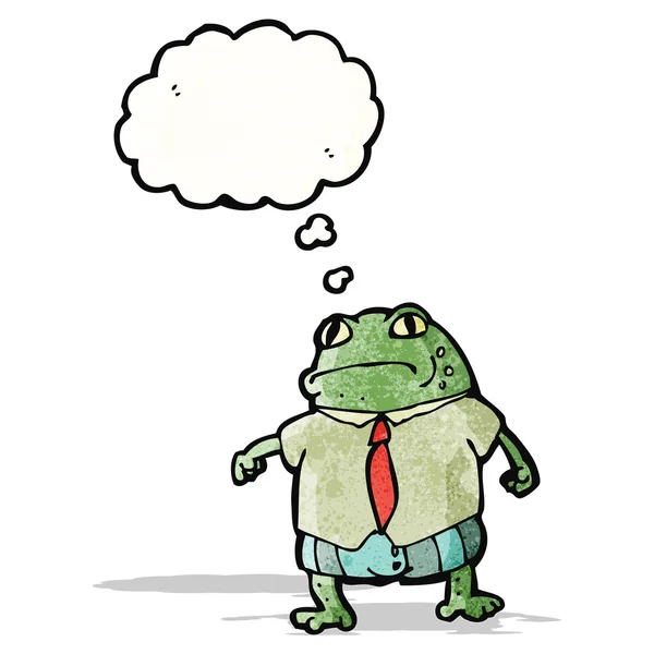 Karikatür kurbağa patron — Stok Vektör