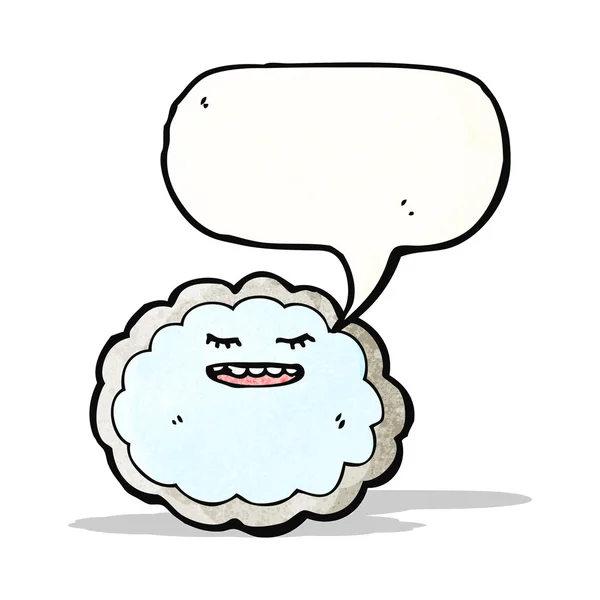 Nuvem de chuva com fala bolha cartoon — Vetor de Stock