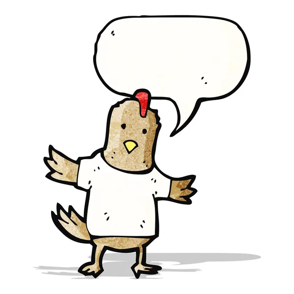 Kuře s řeči bubliny cartoon — Stockový vektor