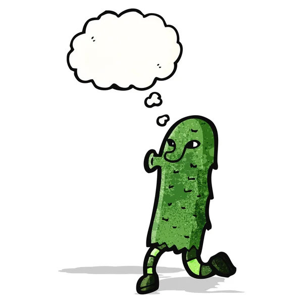 与思想泡泡的绿色怪物 — 图库矢量图片