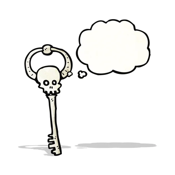 Spooky skeleton key cartoon — Stock vektor