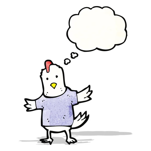 Cartoon chicken with thought bubble — Stock Vector