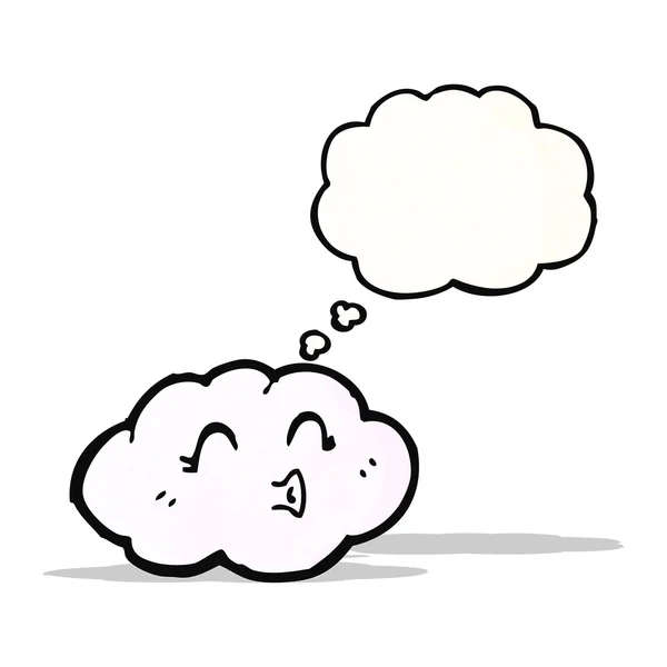 Cute cartoon cloud with thought bubble — Stock Vector