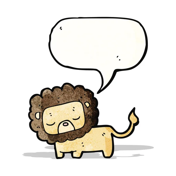 Cartoon leeuw met spraakbel — Stockvector