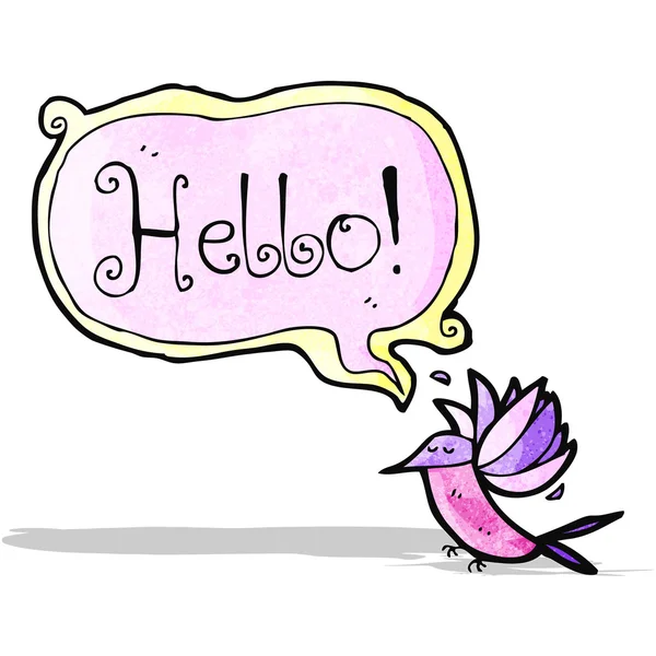 Dessin animé colibri avec bulle de parole — Image vectorielle