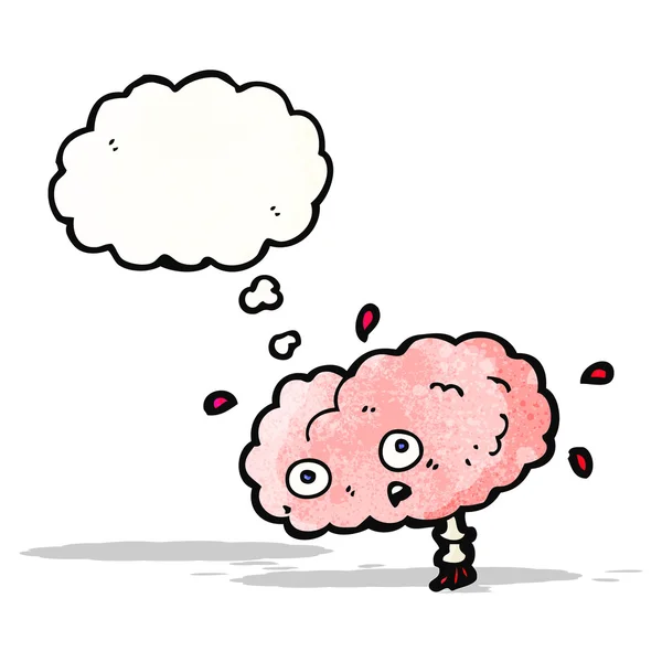 Cartoon brain with thought bubble — Stock Vector