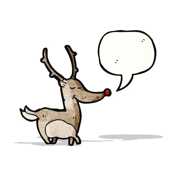 Reindeer with speech bubble cartoon — Stockvector