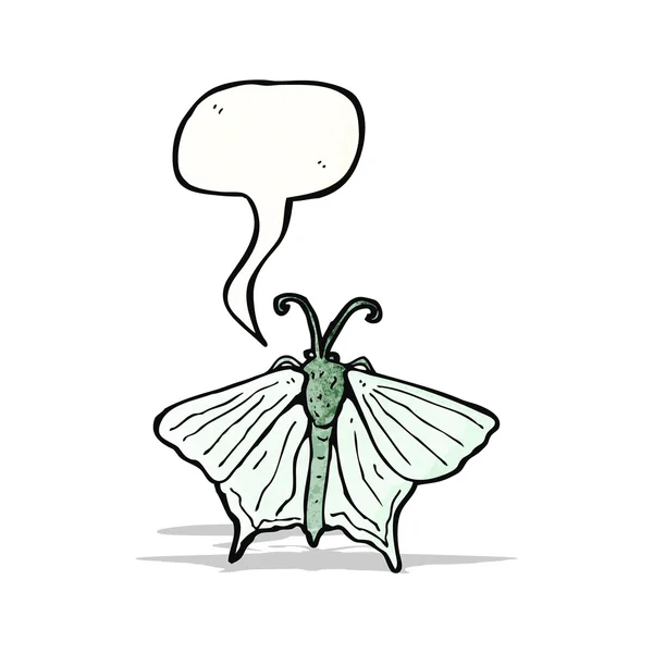 Papillon avec discours bulle dessin animé — Image vectorielle