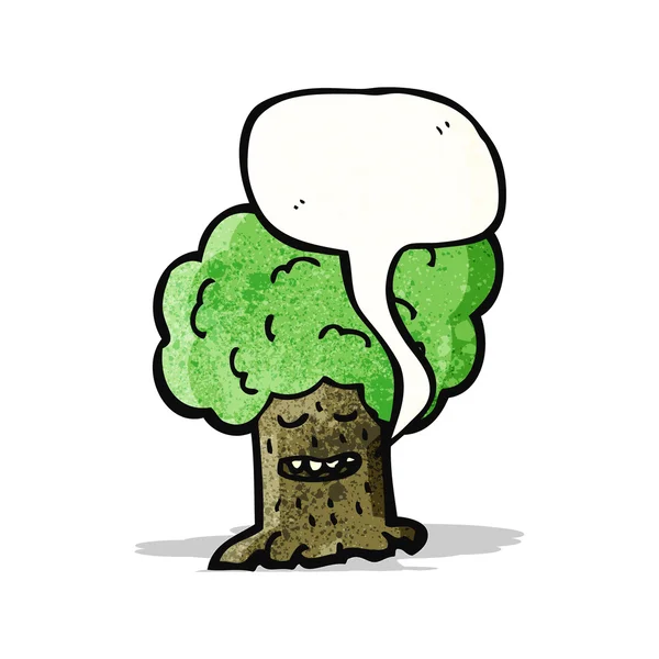 Drzewo kreskówki z bańki mowy — Wektor stockowy