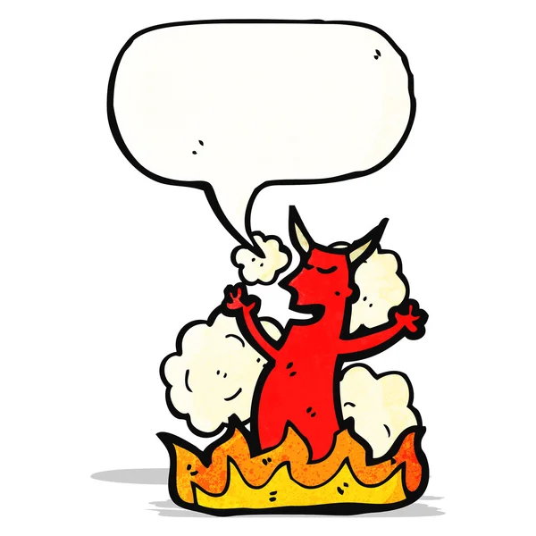 Cartoon devil with speech bubble — Stock Vector