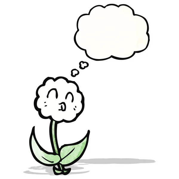 Niedliche Cartoon-Blume mit Gedankenblase — Stockvektor