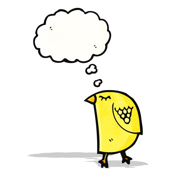 Burung kartun dengan pikiran gelembung - Stok Vektor