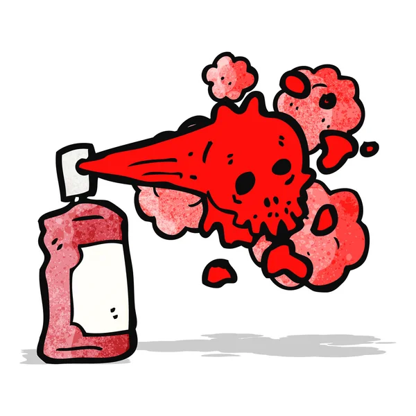 Kreskówki graffiti czaszki sprayem — Wektor stockowy