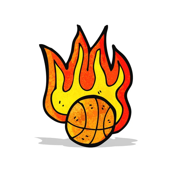 Desenhos animados de basquete flamejante — Vetor de Stock