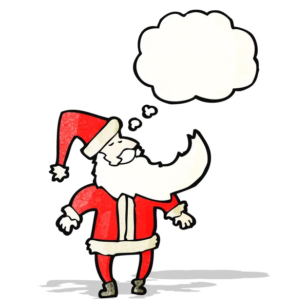 Santa Claus con burbuja de pensamiento — Vector de stock