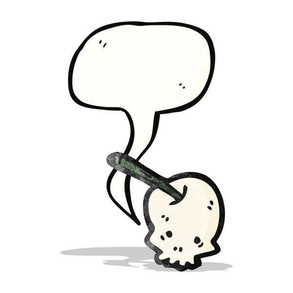 Inquietante cartone animato di ciliegio cranio — Vettoriale Stock