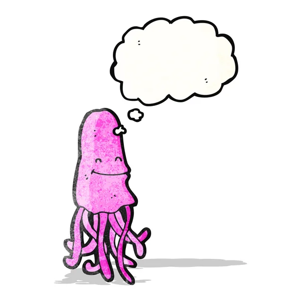 Pink jellyfish cartoon — Stock Vector