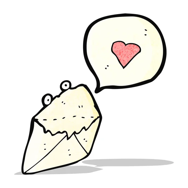 Lettre d'amour dessin animé — Image vectorielle