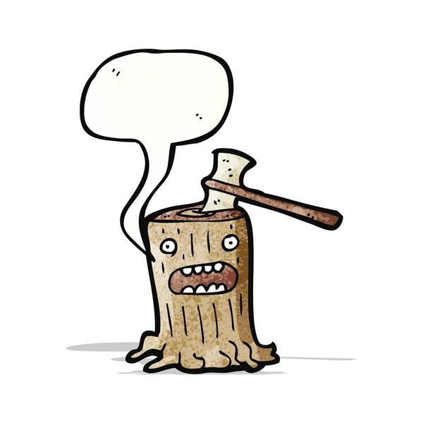 Toco de árvore de desenhos animados — Vetor de Stock
