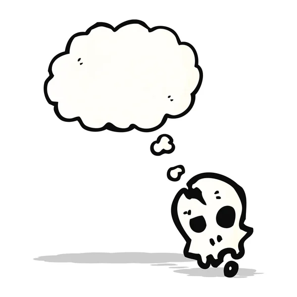Düşünce balonlu karikatür kafatası — Stok Vektör
