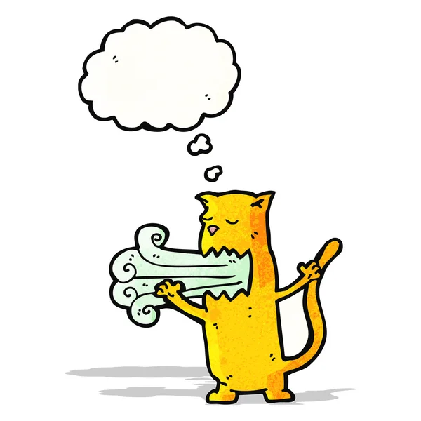 Burping kat cartoon — Stockvector