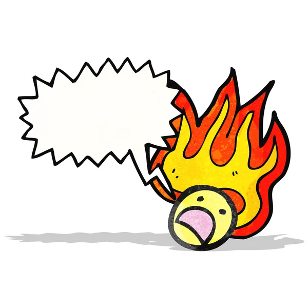 Desenho animado emoticon flamejante rosto — Vetor de Stock