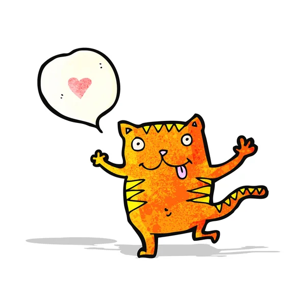 Dibujos animados gato en amor — Vector de stock