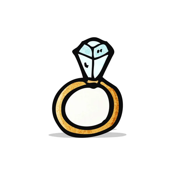 Enorme diamante anillo de dibujos animados — Vector de stock