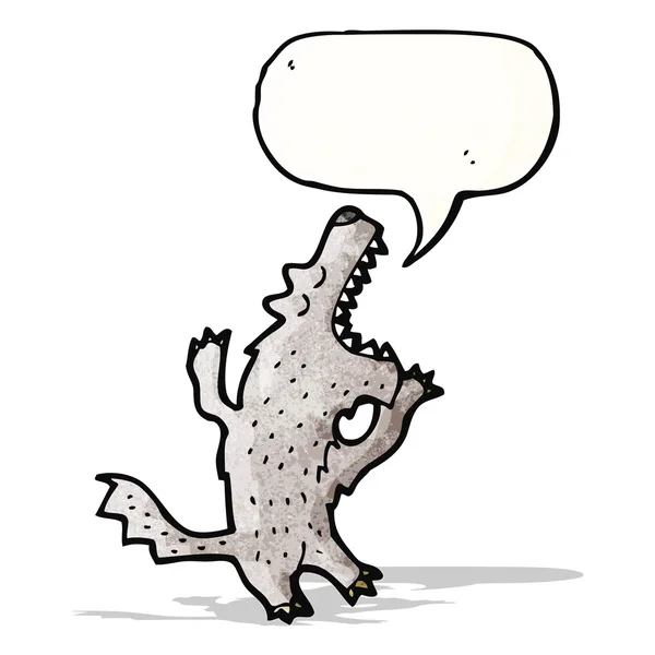 Cartoon wolf with speech bubble — Stock Vector
