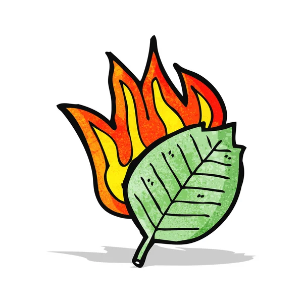 Cartoon burning leaf — Stock Vector