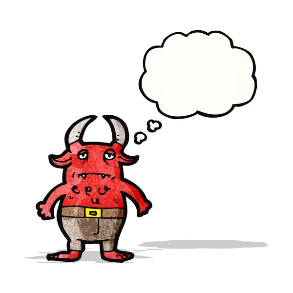 Znuděný malý ďábel kreslený — Stockový vektor