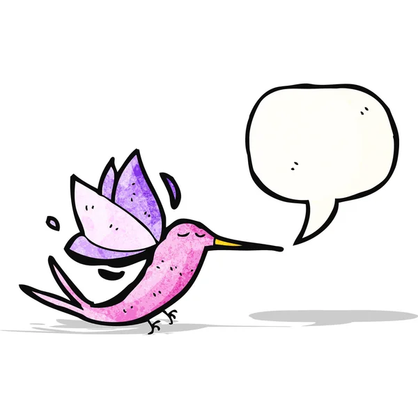 Cartoon hummingbird with speech bubble — Stock Vector