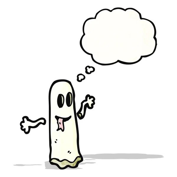 Cartoon ghost with thought bubble — Stock Vector