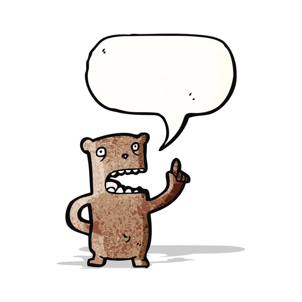 Kreskówka niedźwiedź wyjaśniając jego punktu — Wektor stockowy