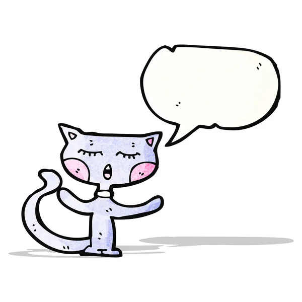 Canto gato dibujos animados — Vector de stock