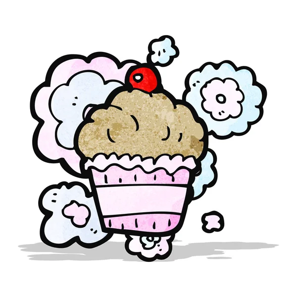 Körsbär cupcake cartoon — Stock vektor