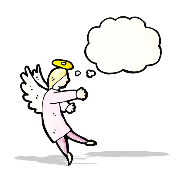 Angel with thougth bubble cartoon — стоковый вектор