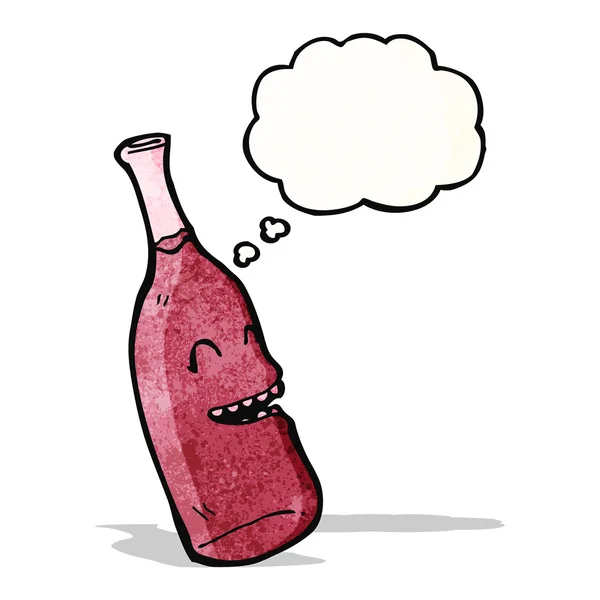 Rött vin flaska med pratbubblan — Stock vektor