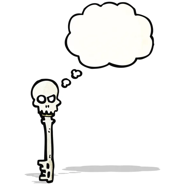 Spooky szkielet klucz kreskówka — Wektor stockowy