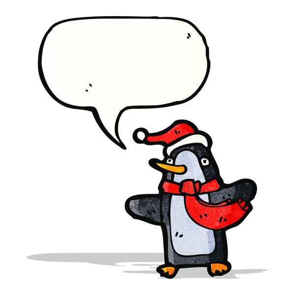Cartoon chirstmas penguin — Stock Vector