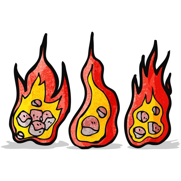 Flammender Meteor-Cartoon — Stockvektor