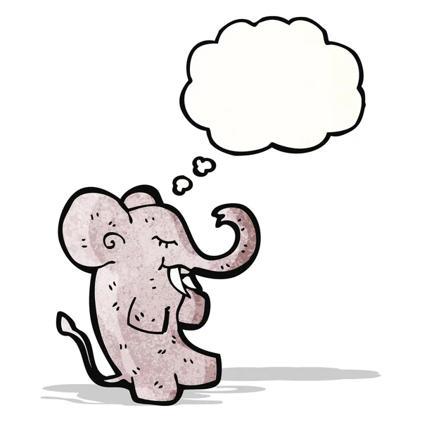 Elefante dos desenhos animados com bolha de pensamento — Vetor de Stock