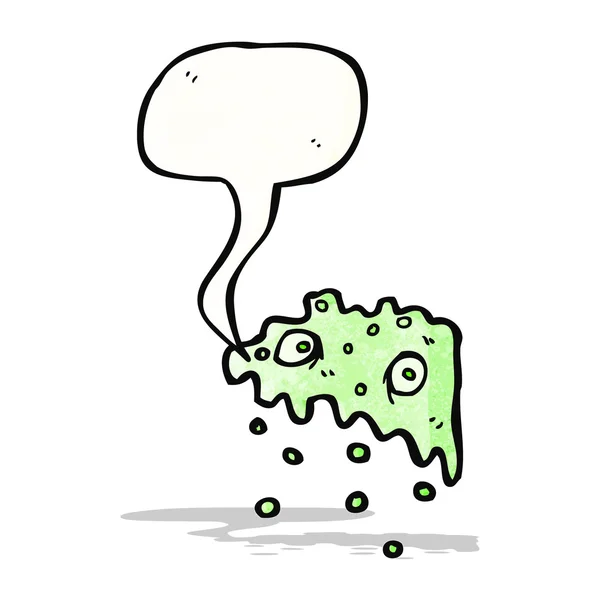 Cartoon slime monster with speech bubble — Stock Vector