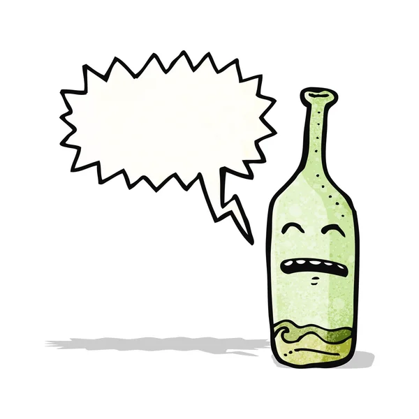 Botella de vino borracho de dibujos animados — Vector de stock