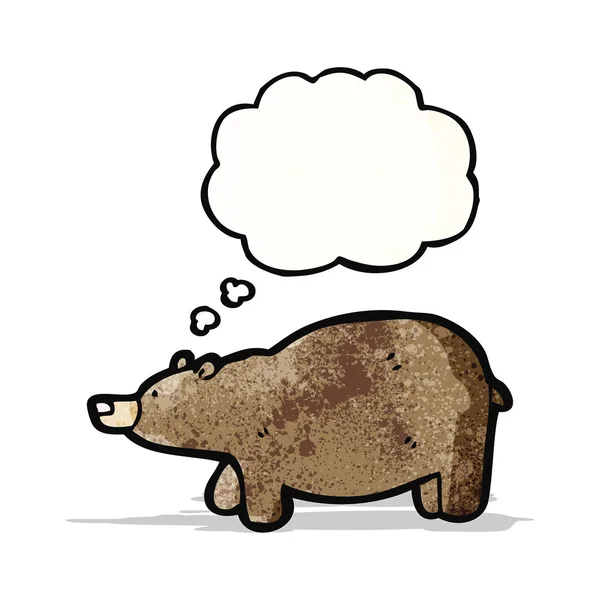 Kreslený medvěd s myšlenkovou bublinou — Stockový vektor