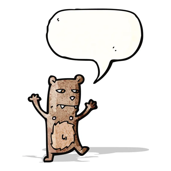 Minik ayı konuşma balonu karikatür — Stok Vektör