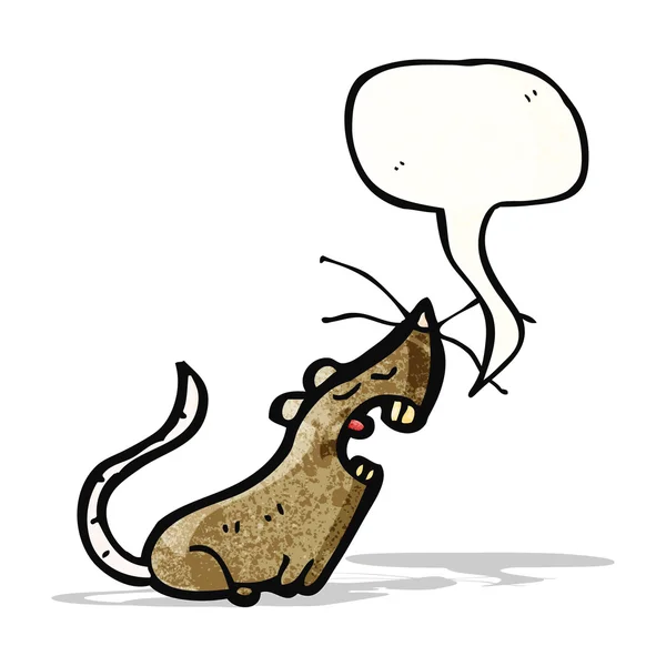 Maus mit Sprechblasenkarikatur — Stockvektor